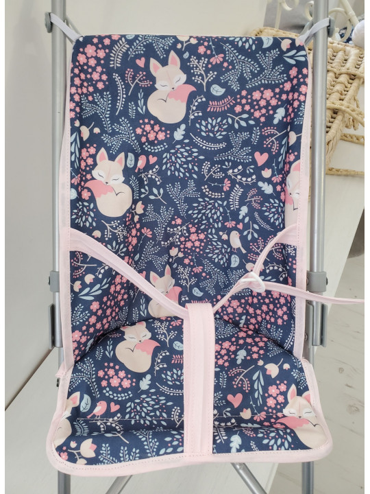 Poussette canne jolis petits renards pour poupée