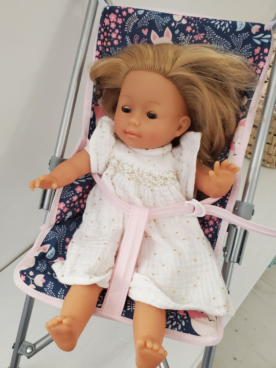 Poussette canne jolis petits renards pour poupée