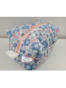 Trousse de toilette/maquillage en liberty Betsy asagao matelassé "Voyage voyage"