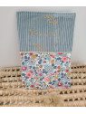 Protège carnet de santé liberty Betsy porcelaine et velours personnalisable avec prénom