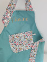 Tablier personnalisé en liberty Betsy porcelaine (choix de tailles)