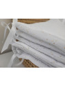Tour de lit en double gaze de coton blanche confettis or