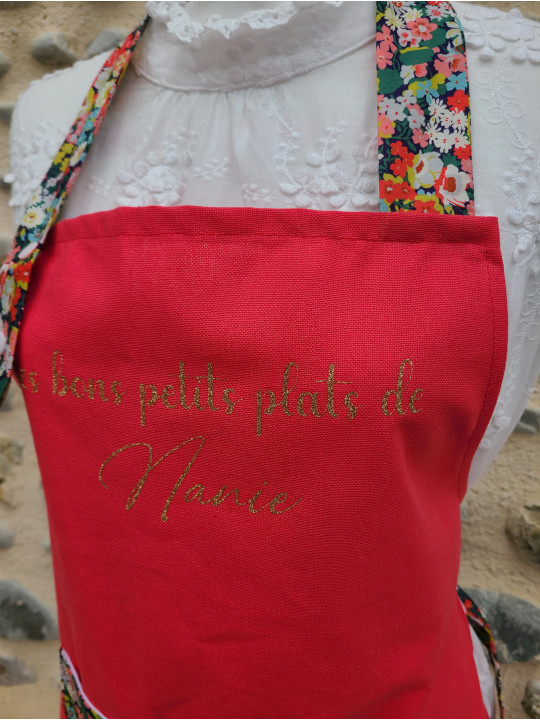 Tablier adulte à personnaliser en coton épais et liberty Thorpeltshire