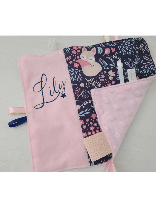 Doudou étiquettes thème petits renards personnalisé prénom