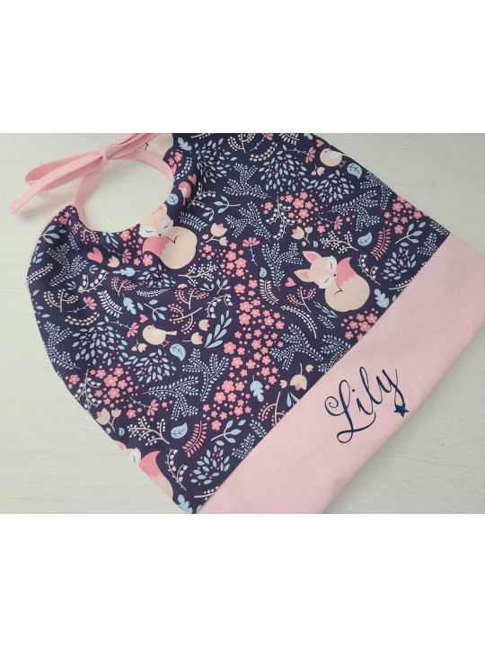 Bavoir thème petits renards personnalisé prénom