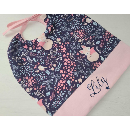 Bavoir thème petits renards personnalisé prénom