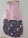 Gigoteuse 0-6 mois personnalisée thème renards en rose et marine