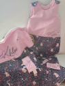 Gigoteuse 0-6 mois personnalisée thème renards en rose et marine
