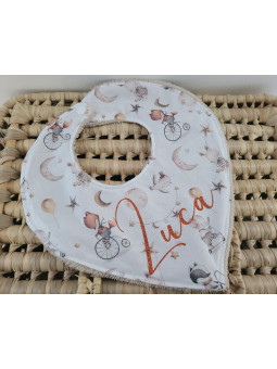 Bavoir bandana mixte personnalisé en coton petits animaux