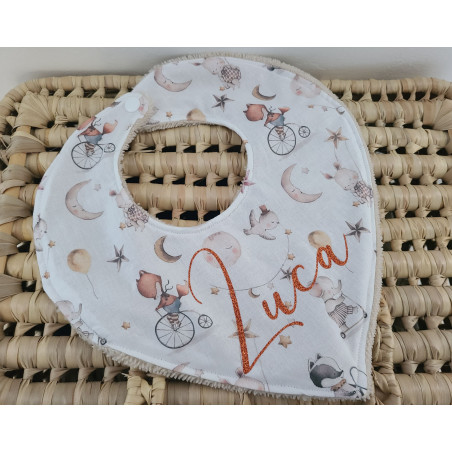 Bavoir bandana mixte personnalisé en coton petits animaux