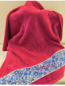 Drap de douche 70x140 éponge et liberty personnalisé