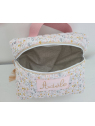 Vanity trousse de toilette personnalisable en coton floral matelassé