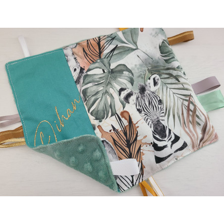 Doudou étiquettes thème jungle, personnalisé tout doux