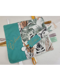 Doudou étiquettes thème jungle, personnalisé tout doux