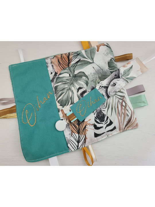 Doudou étiquettes thème jungle, personnalisé tout doux
