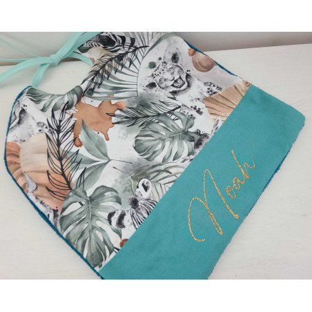 Bavoir thème jungle personnalisé prénom