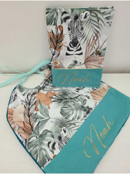 Bavoir thème jungle personnalisé prénom