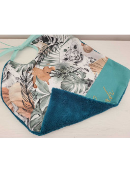 Bavoir thème jungle personnalisé prénom