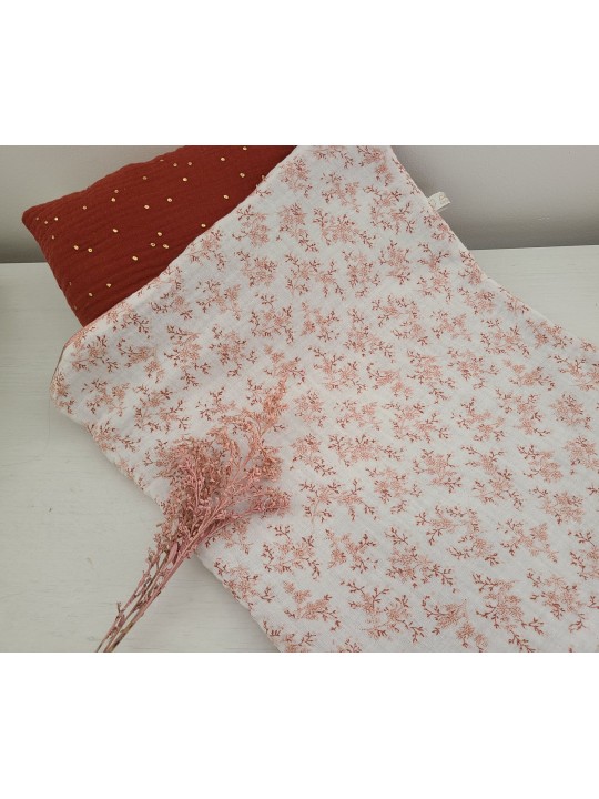 Parure pour lit de poupée en double gaze bio et confettis or