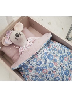 Parure pour lit de poupée en liberty Betsy asagao