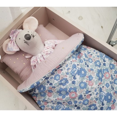 Parure pour lit de poupée en liberty Betsy asagao