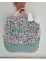 Sac à dos maternelle / crèche velours et liberty Betsy porcelaine personnalisé