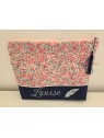 Trousse de toilette personnalisée prénom liberty Wiltshire pois de senteur (naissance, baptême, anniversaire...)
