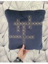 Coussin prénoms scrabble (cadeau anniversaire, mariage, fête mères, mamies...)