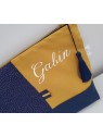 Trousse de toilette personnalisée marine et moutarde (cadeau naissance, baptême ...)