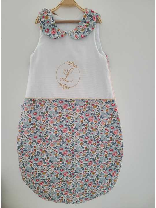 Gigoteuse hiver liberty Betsy porcelaine avec col claudine personnalisée