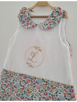 Gigoteuse hiver liberty Betsy porcelaine avec col claudine personnalisée