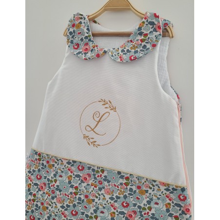 Gigoteuse hiver liberty Betsy porcelaine avec col claudine personnalisée