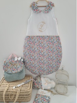 Gigoteuse hiver liberty Betsy porcelaine avec col claudine personnalisée