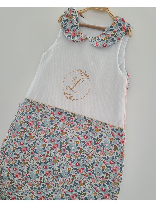 Gigoteuse hiver liberty Betsy porcelaine avec col claudine personnalisée
