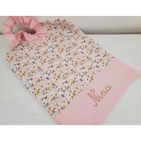 Grande serviette élastiquée en coton floral pour maternelle ou tissus au choix