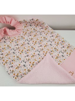 Grande serviette élastiquée en coton floral pour maternelle ou tissus au choix