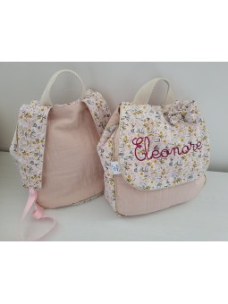 Grande serviette élastiquée en coton floral pour maternelle ou tissus au choix