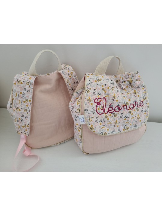 Grande serviette élastiquée en coton floral pour maternelle ou tissus au choix