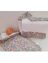 Parure pour lit de poupée en liberty Betsy porcelaine