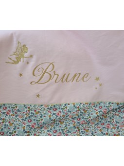 Couverture extra douce liberty Betsy porcelaine personnalisée (cadeau naissance, baptême...)