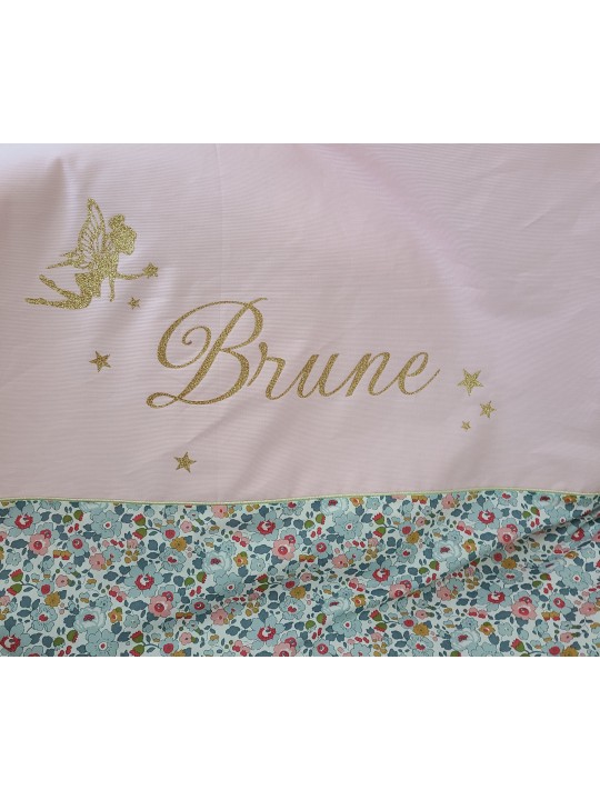 Couverture extra douce liberty Betsy porcelaine personnalisée (cadeau naissance, baptême...)