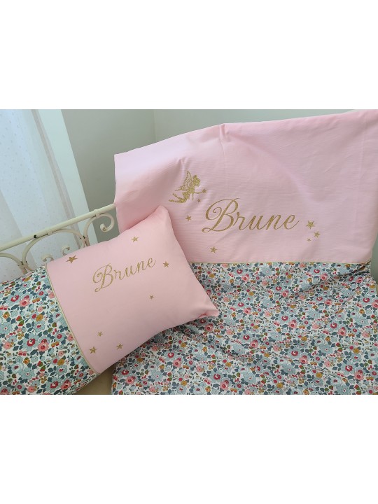 Couverture extra douce liberty Betsy porcelaine personnalisée (cadeau naissance, baptême...)