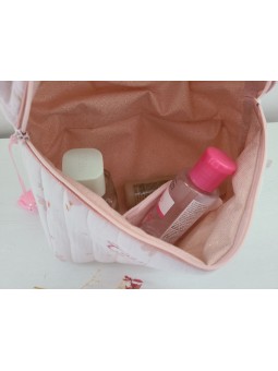 Vanity trousse de toilette personnalisable en double gaze de coton bio matelassé