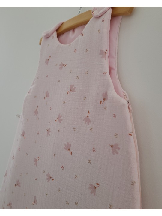 Gigoteuse hiver en double gaze de coton bio rose