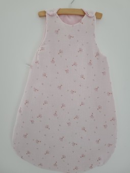 Gigoteuse hiver en double gaze de coton bio rose