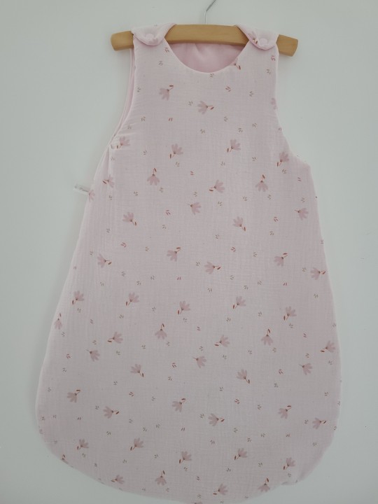 Gigoteuse hiver en double gaze de coton bio rose