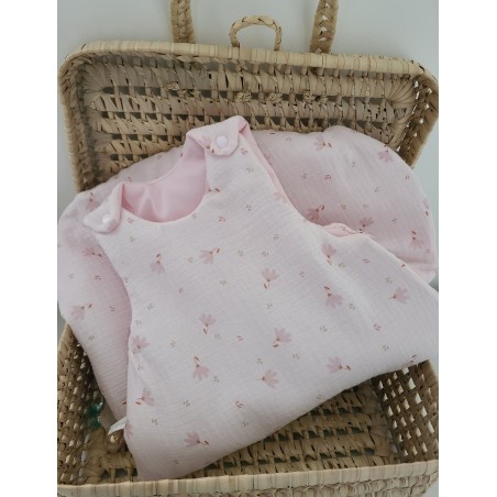 Gigoteuse hiver en double gaze de coton bio rose