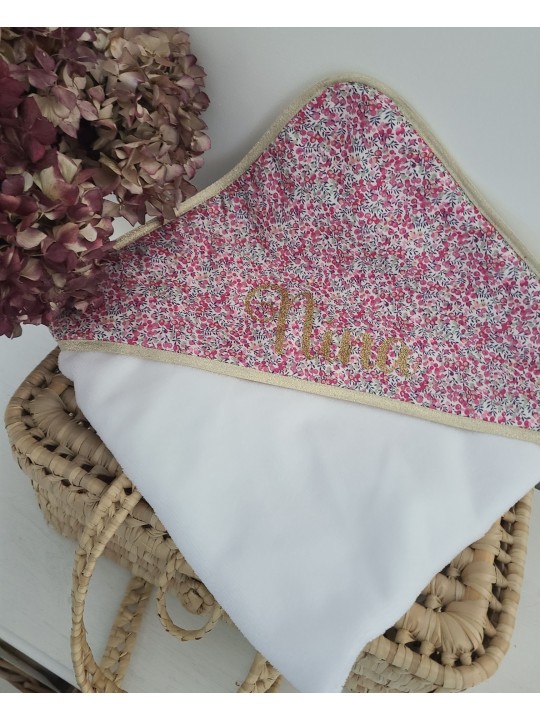 Cape de bain personnalisée prénom liberty wiltshire bud