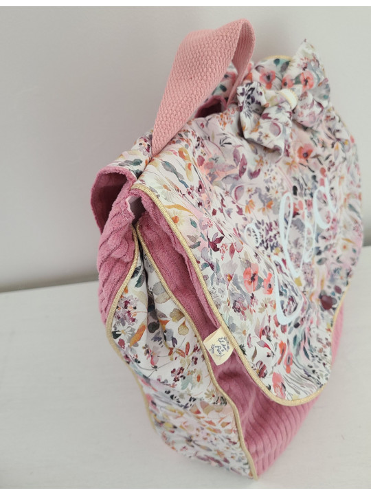 Sac à dos pour entrée en maternelle / crèche personnalisé, liberty Felda + protège carnet de santé réservés Jacqueline
