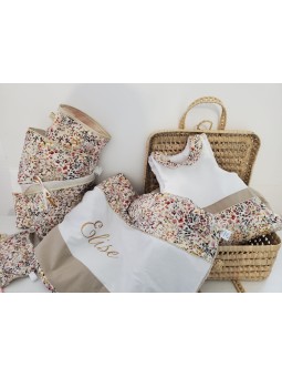 Gigoteuse personnalisée hiver 0-6 mois, col claudine et liberty Felda